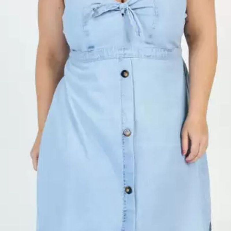 Vestido jeans plus size 2024 marisa