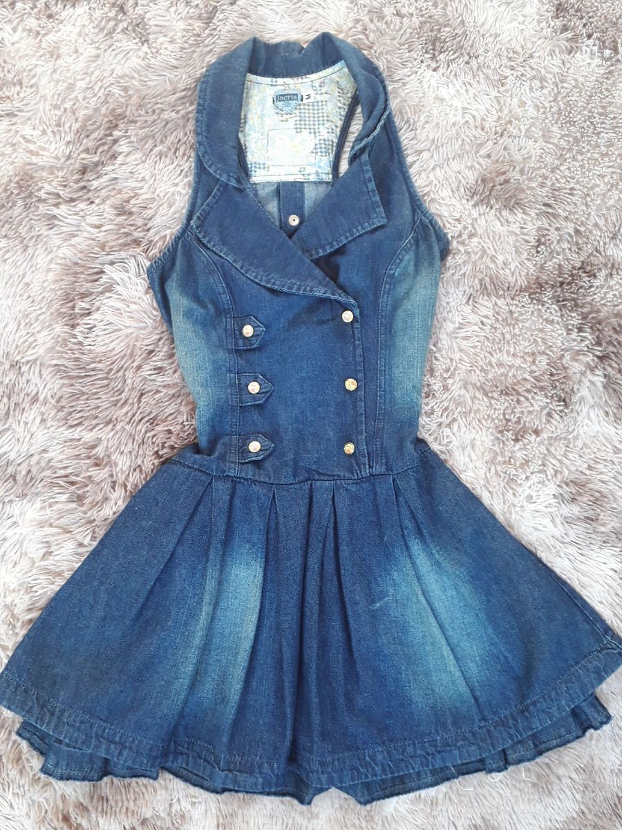 vestido jeans curto rodado