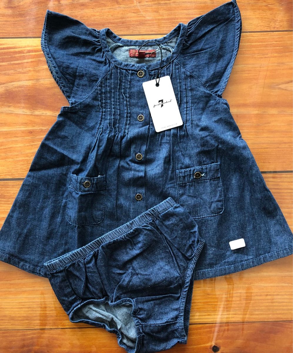 vestido jeans para bebê