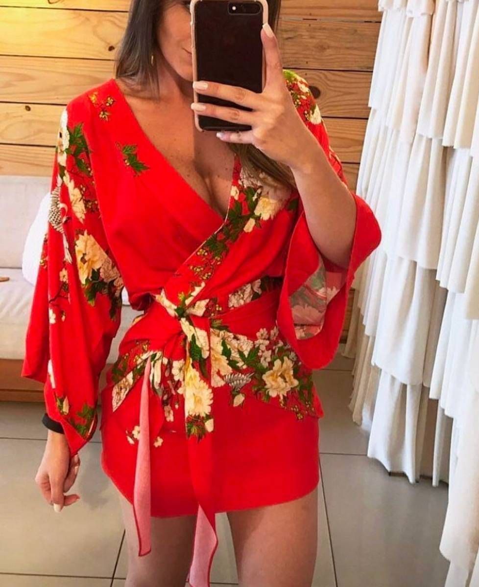 vestido farm kimono