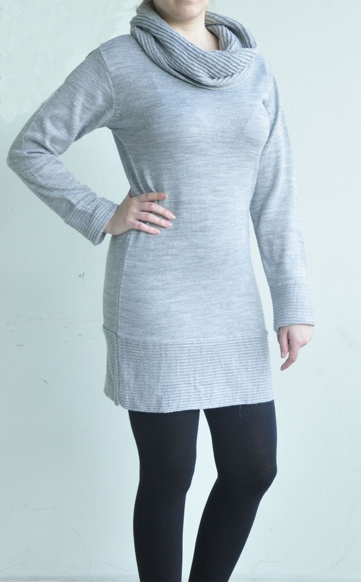 vestido de lã manga comprida