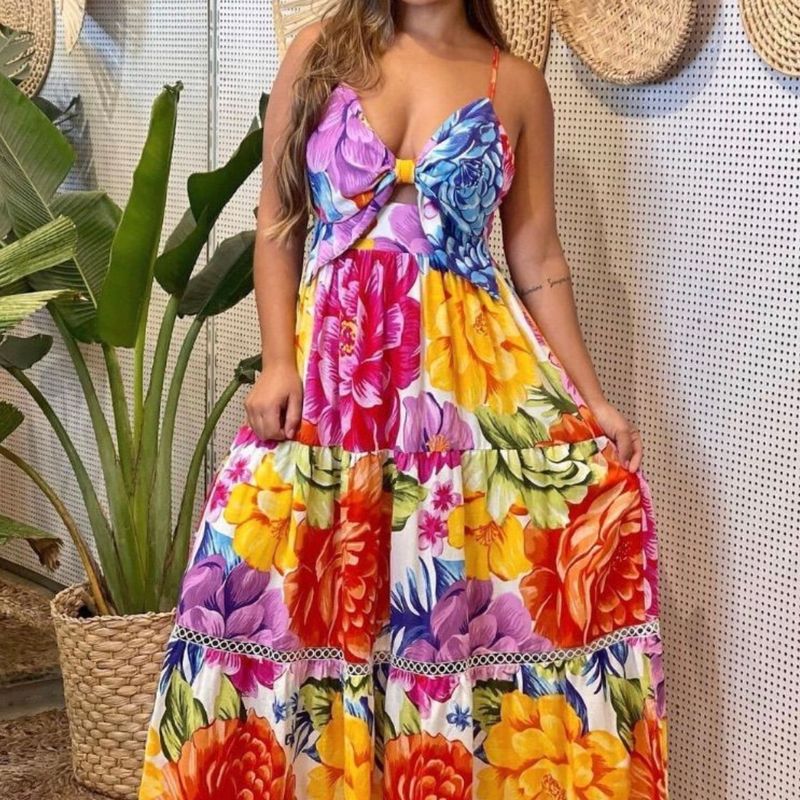 Vestido midi maxi chita 2024 farm