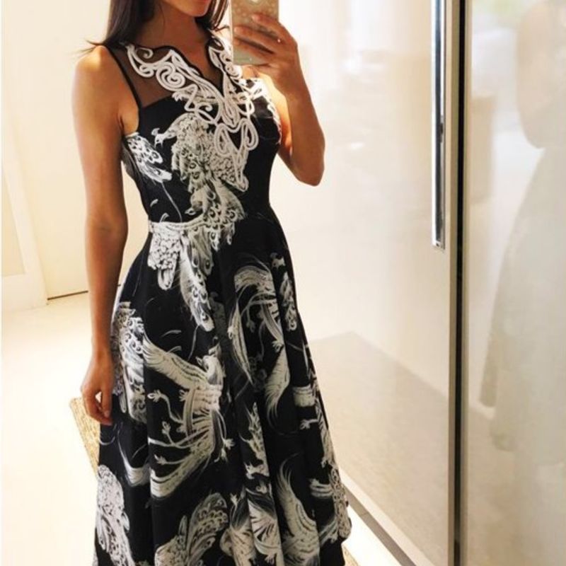 Vestido Lança Perfume Mídi Lady Red Carpet Vestido Feminino