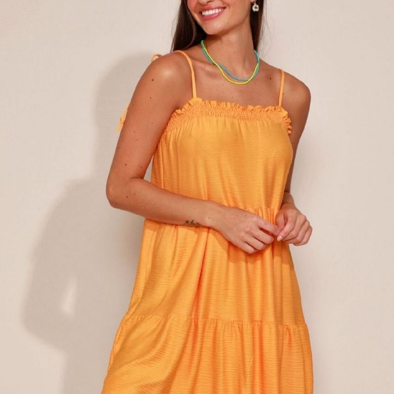 Vestido laranja hot sale c&a