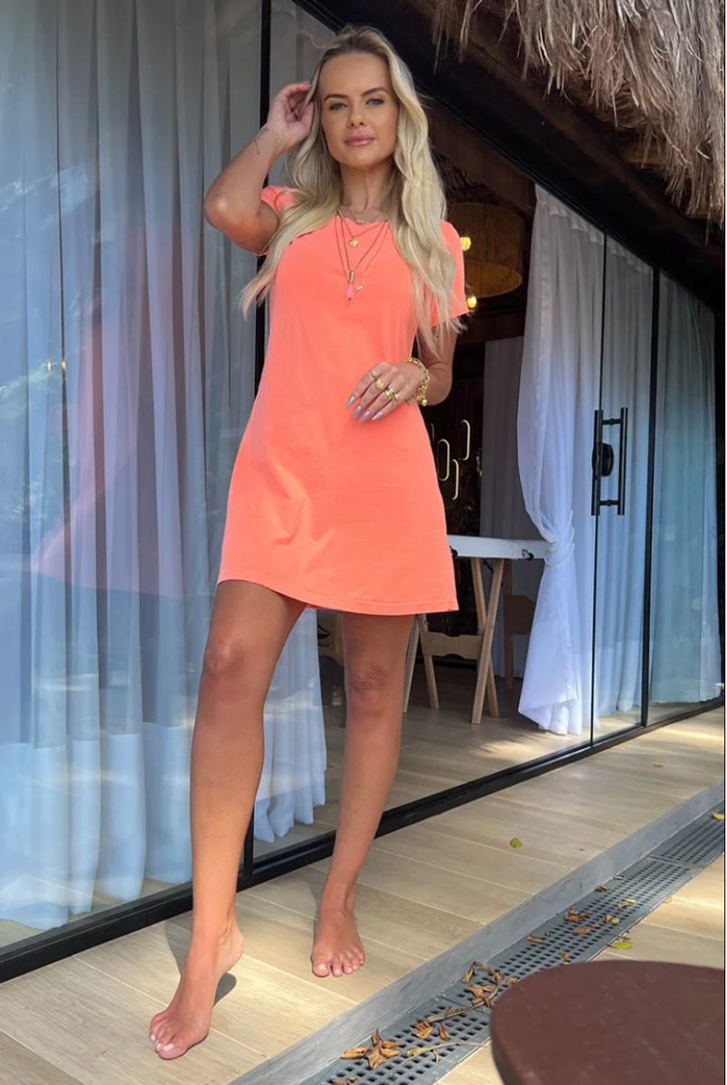 Vestido 2024 laranja neon