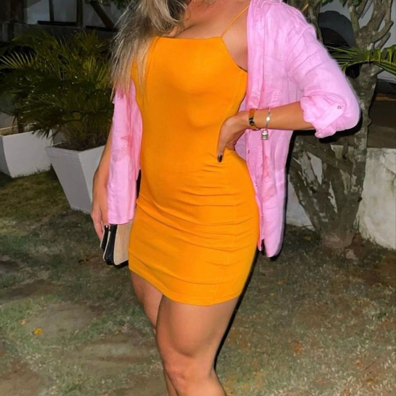 Vestido Laranja Zara | Zara Usado 102698434 | enjoei