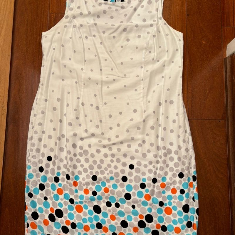 Vestido Lindo! Branco com Estampa de Poás Program Moda Usado