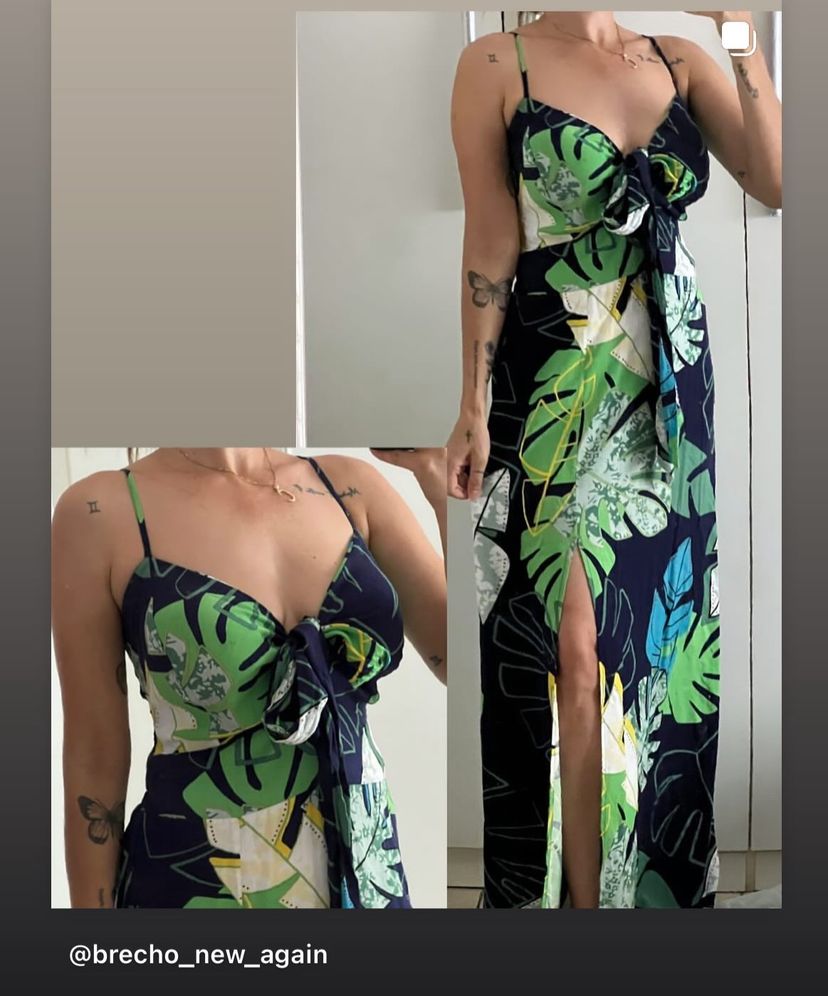 vestido lindo estampa - básico não identificado 