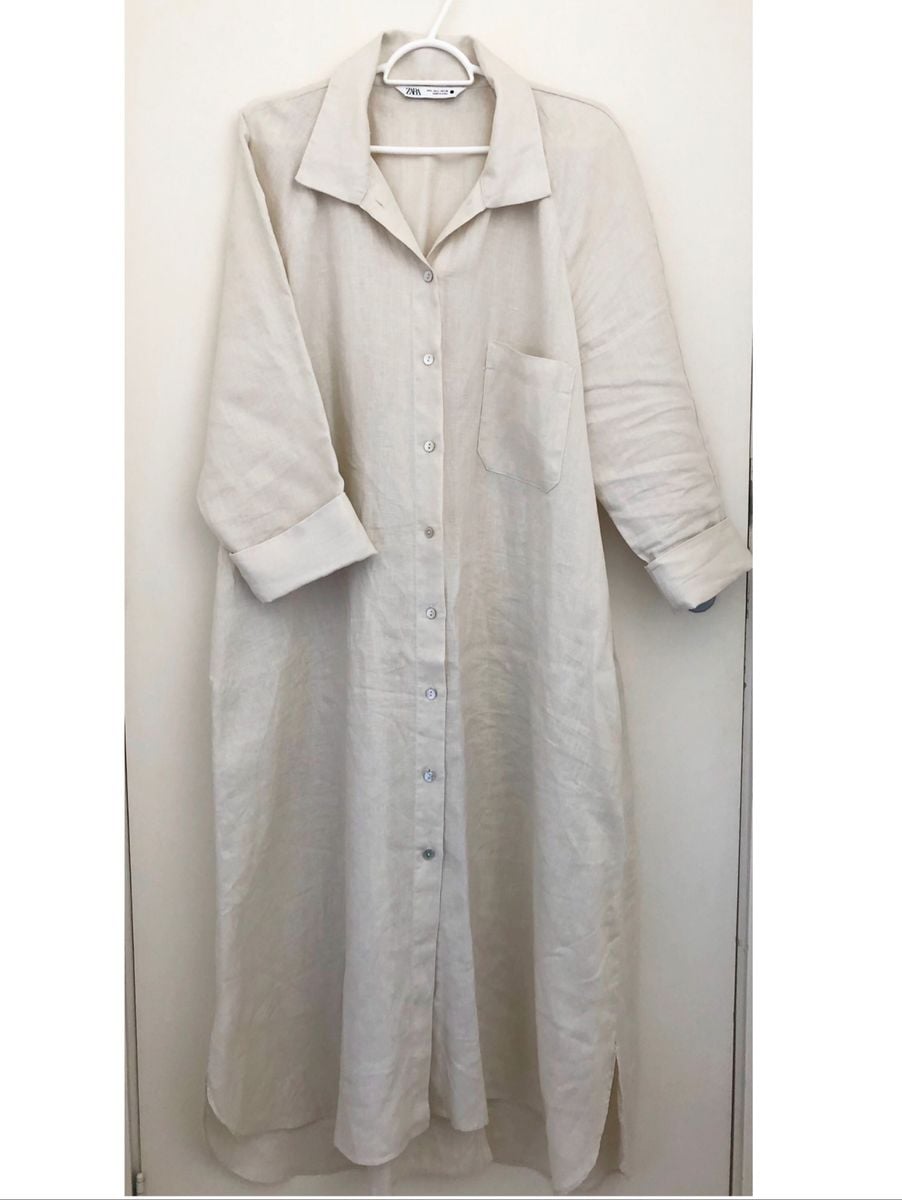 vestido de linho zara