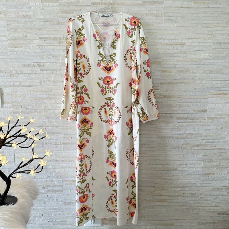 Vestido Linho Zara Zara Usado 110612173 enjoei