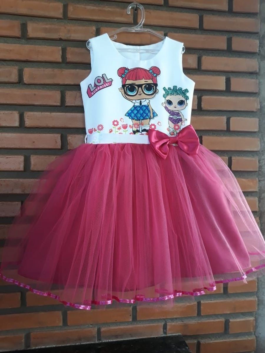 vestido infantil com saia de tule