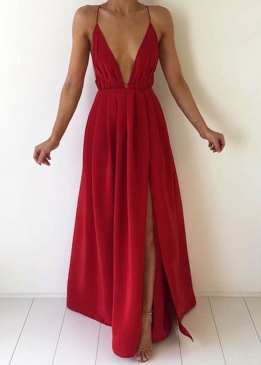 vestido longo vermelho