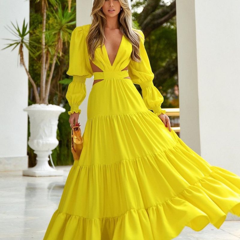 Vestido Amarelo Ano Novo  Vestido Feminino Urbanic Nunca Usado