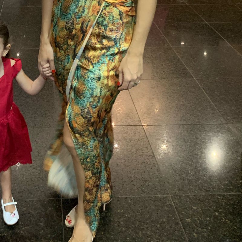 Vestido Longo Animal Print Seda Tvz Usado 111248439 enjoei