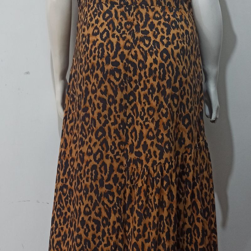 Vestido longo best sale animal print zara