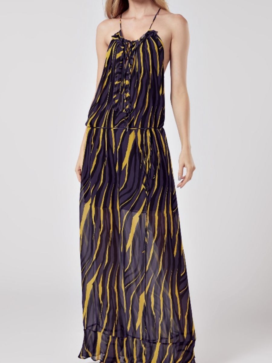 vestido longo animale