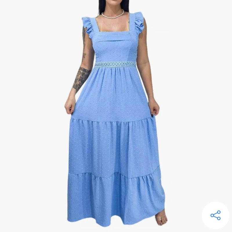 Vestido store azul aço