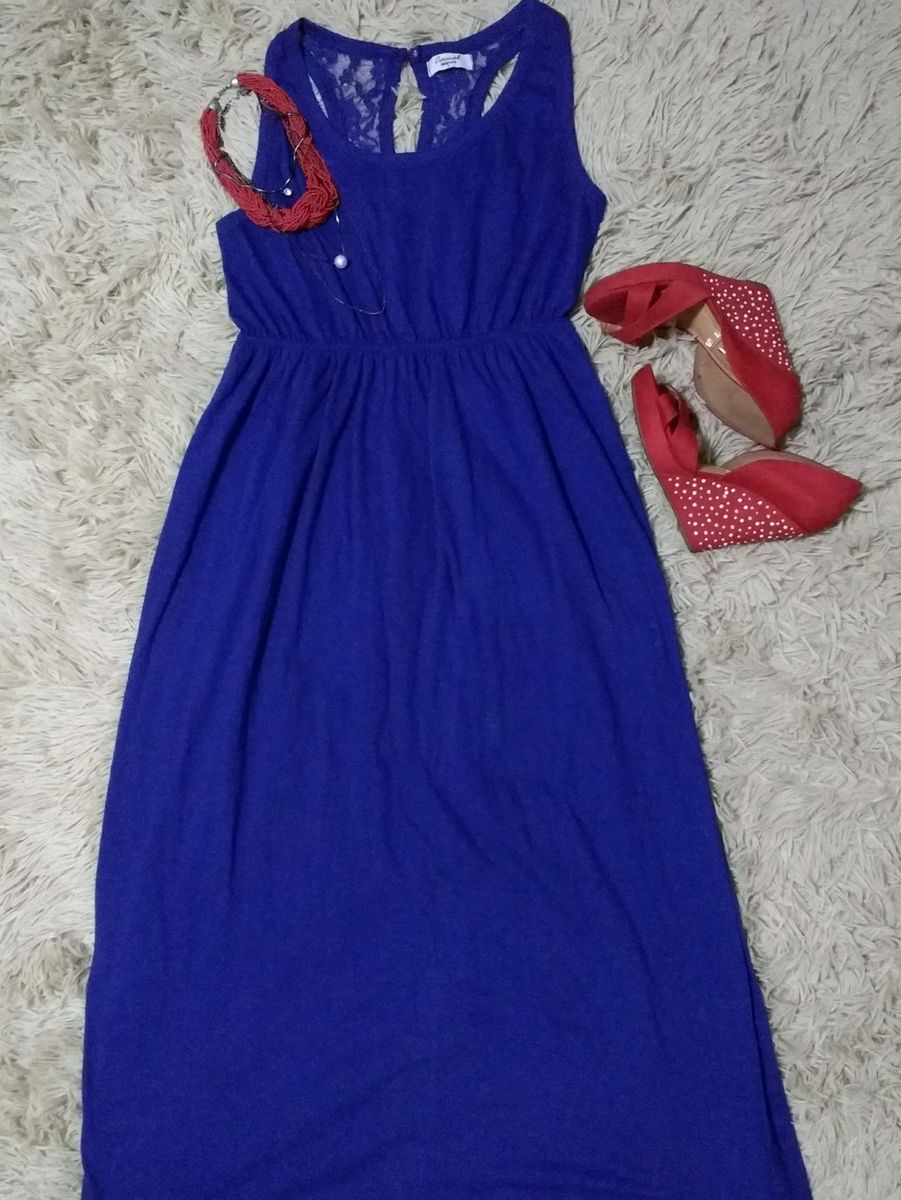 vestido azul marisa