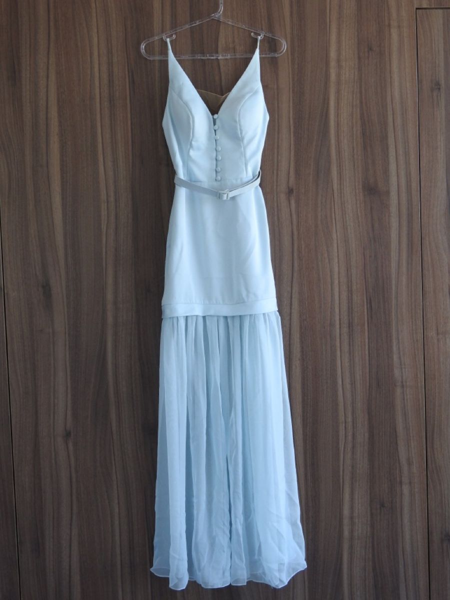 vestido longo azul bebe