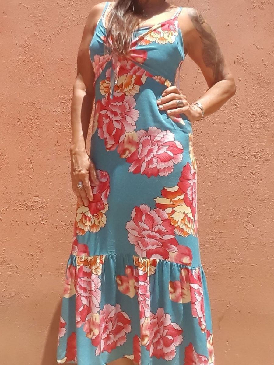 Vestido longo hot sale floral renner