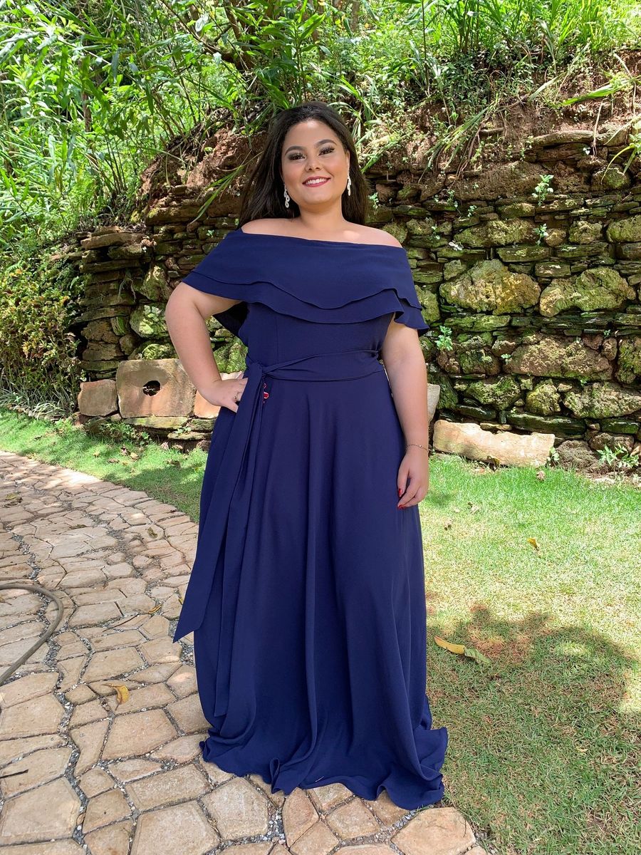 Vestido longo azul para madrinha best sale de casamento