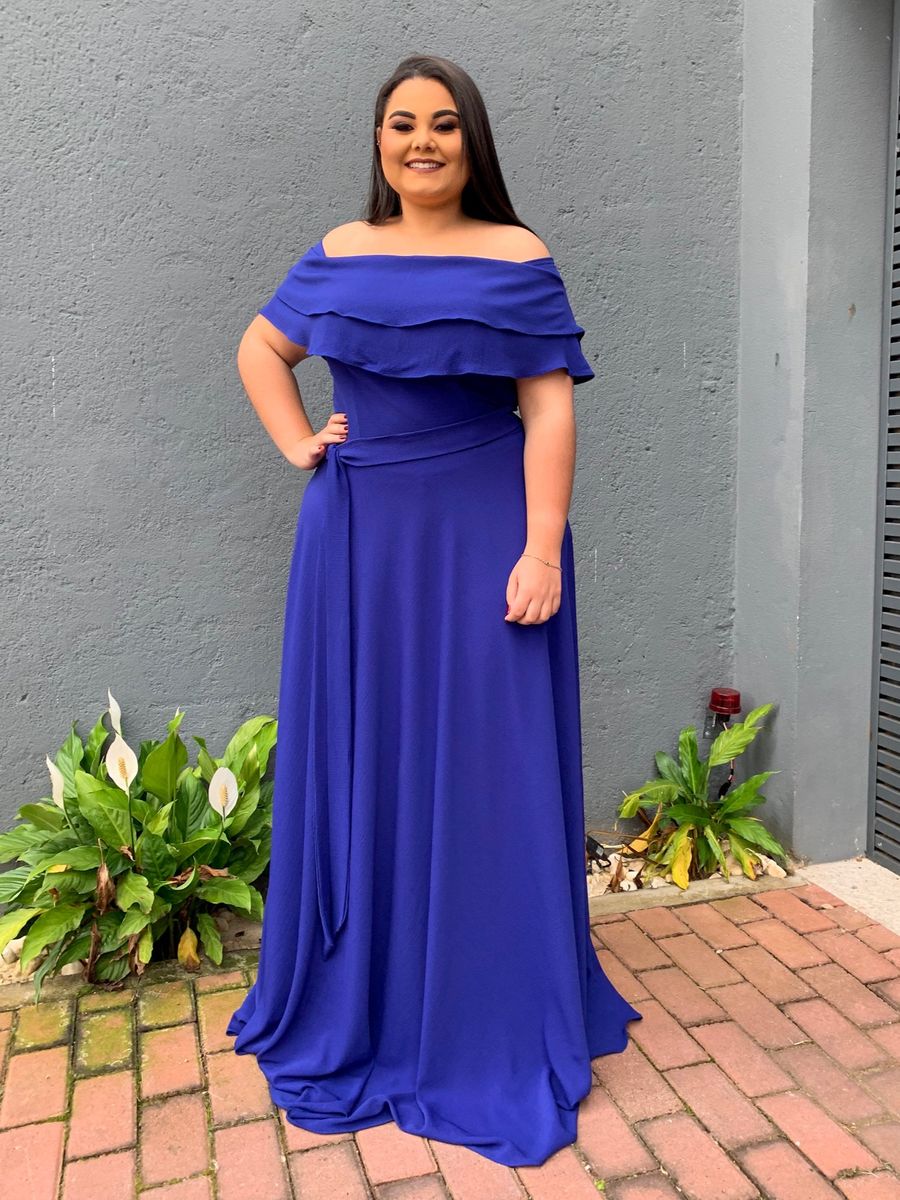 vestido para madrinha de casamento azul royal longo