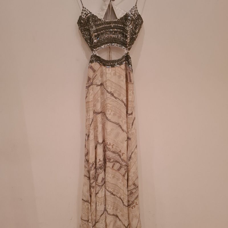 Vestido Longo Bordado Animale Animale Usado 112916882 enjoei