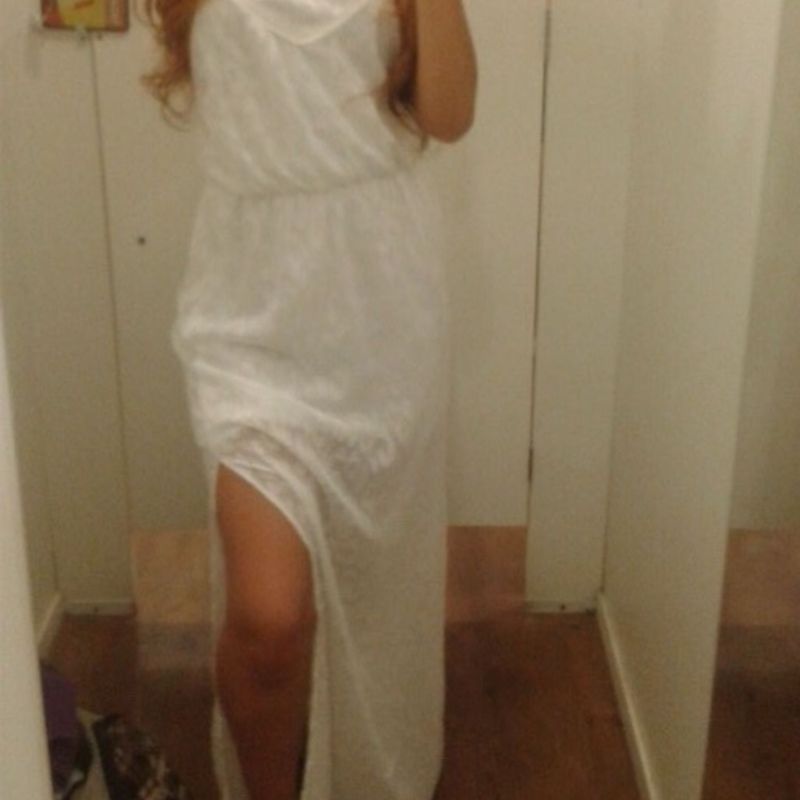 Vestido branco longo sales cea