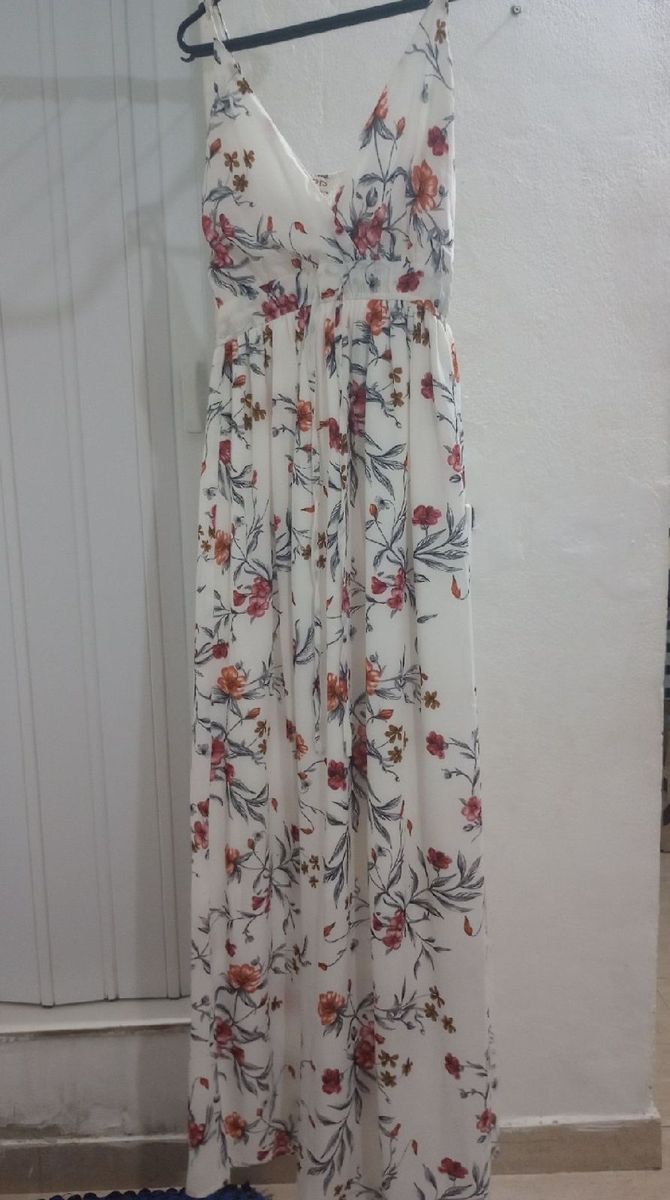 Vestido longo best sale branco florido