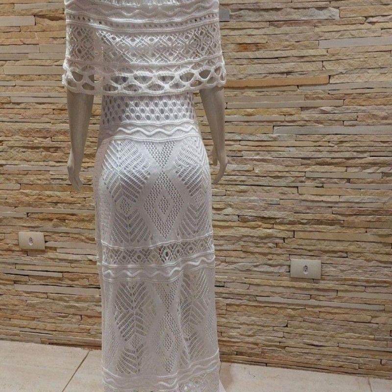 Vestido de store linha longo branco