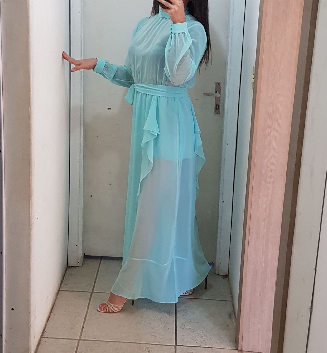 vestido de princesa azul claro
