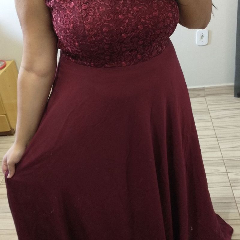 Vestido cor de vinho best sale para formatura