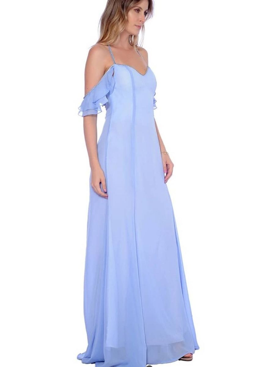 vestido com manga caida