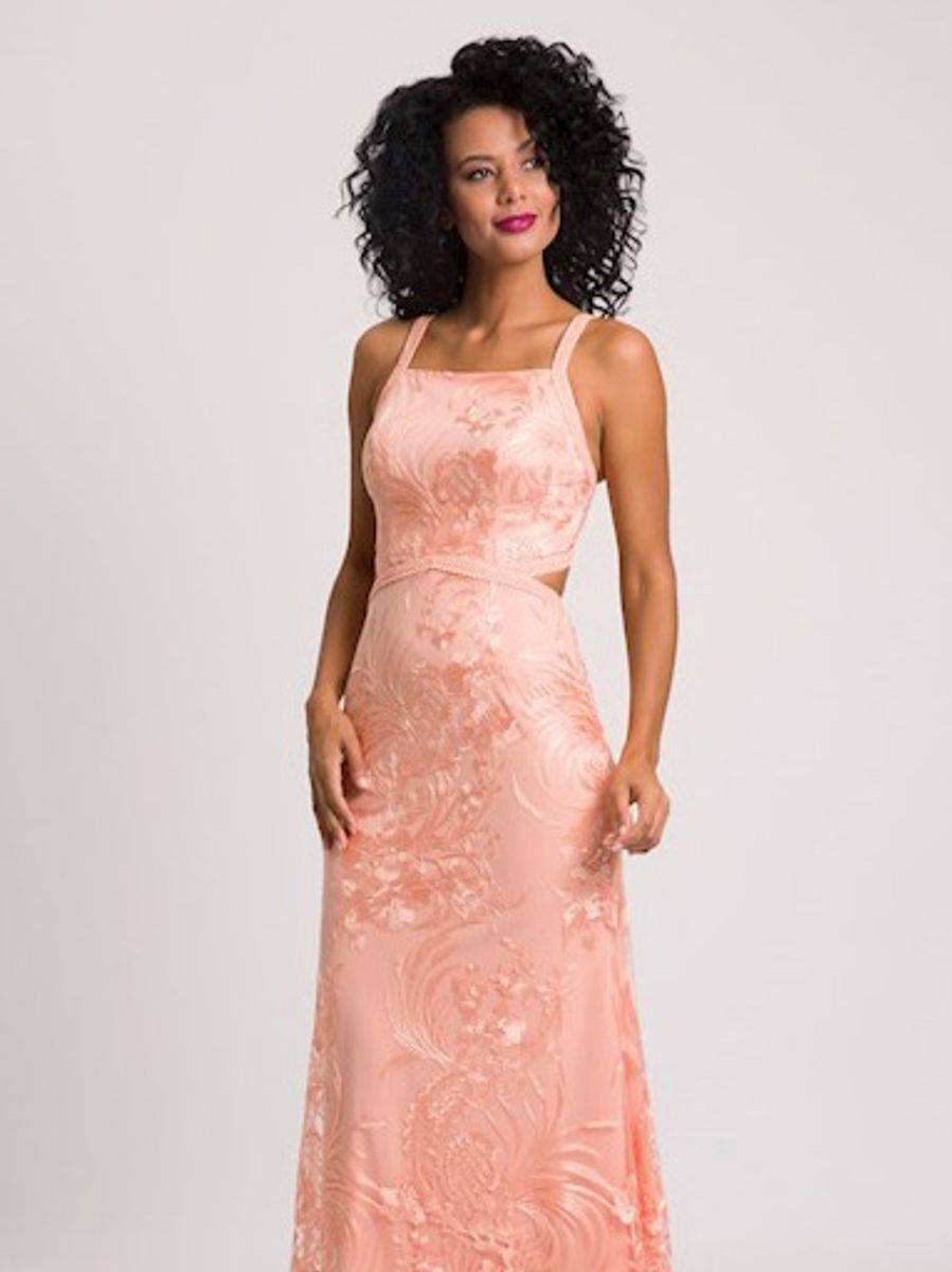 vestido longo evase festa