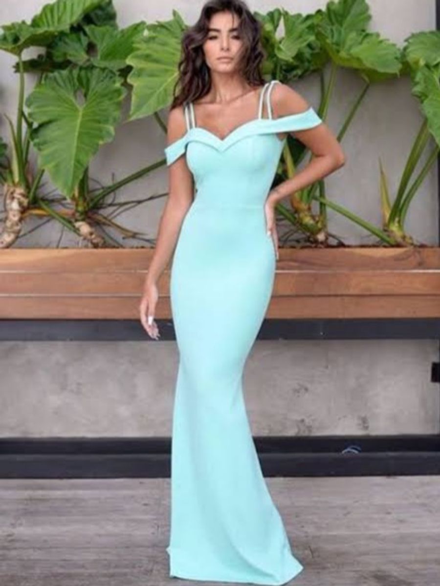 vestido de festa longo decote princesa