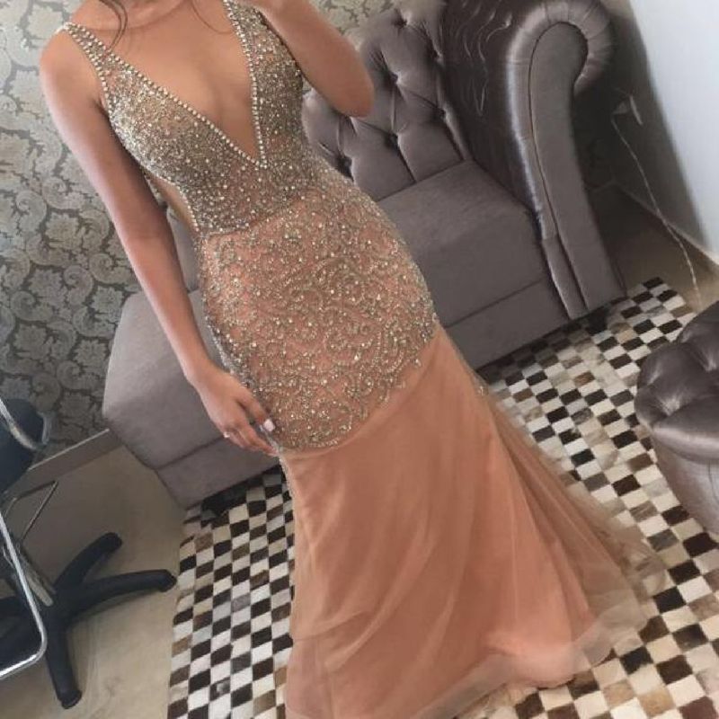 Vestido Longo de Festa em Pedraria Vestido Feminino Atelie