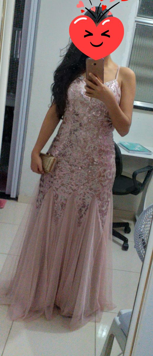 vestido rosa tom pastel