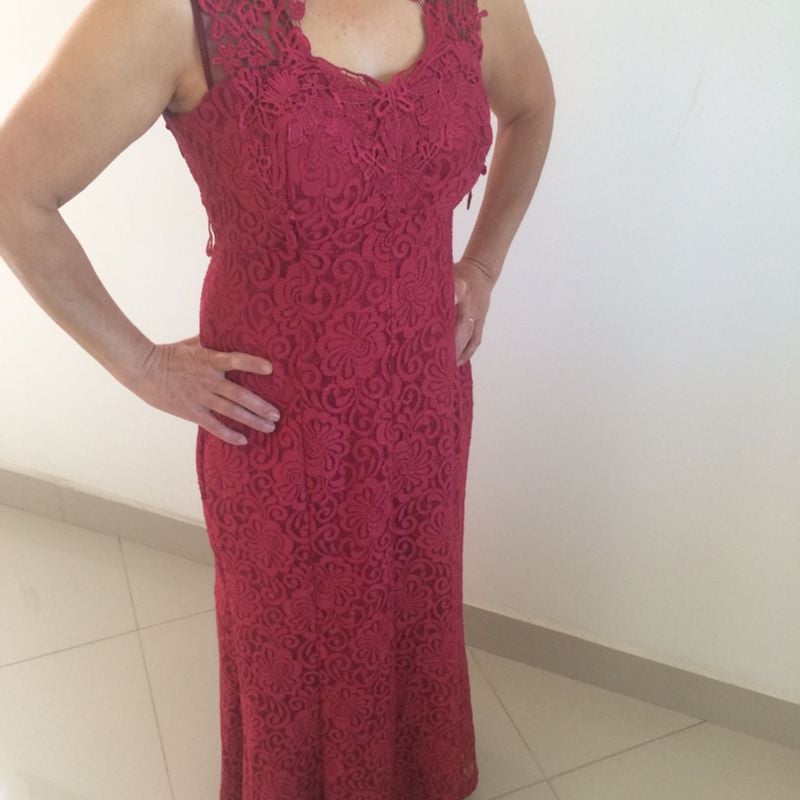 Vestido Longo de Festa Vermelho Usado 24030632 enjoei