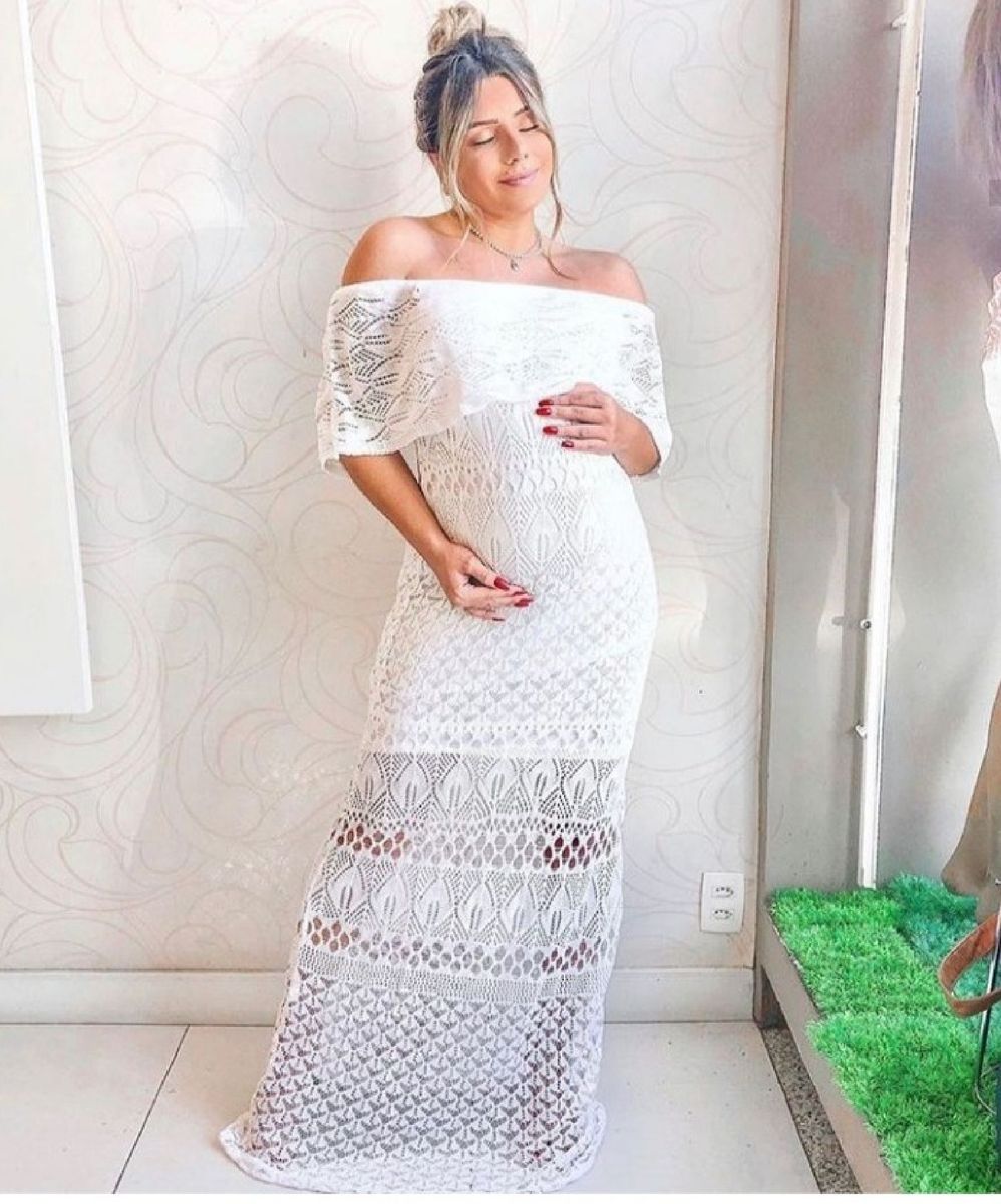 vestido branco para ensaio gestante