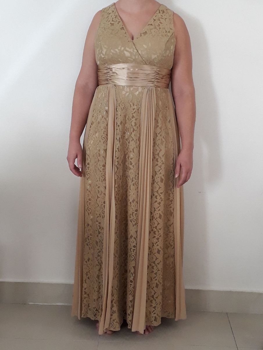 Vestido para mae de best sale noiva dourado