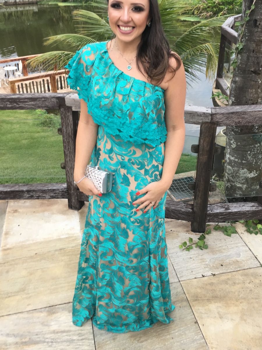 vestido longo em renda lore - vestidos de festa lore