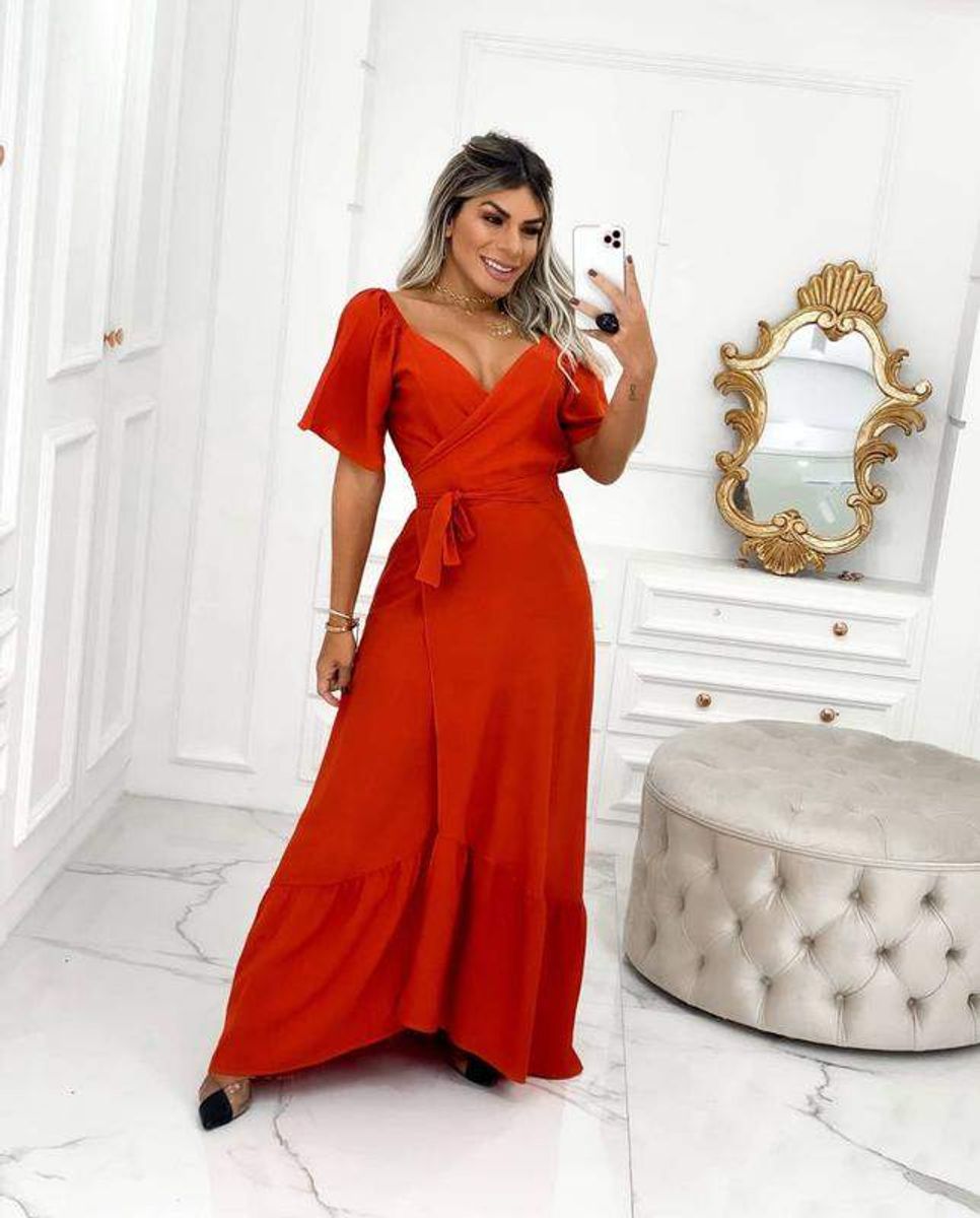 Vestido 2024 envelope vermelho