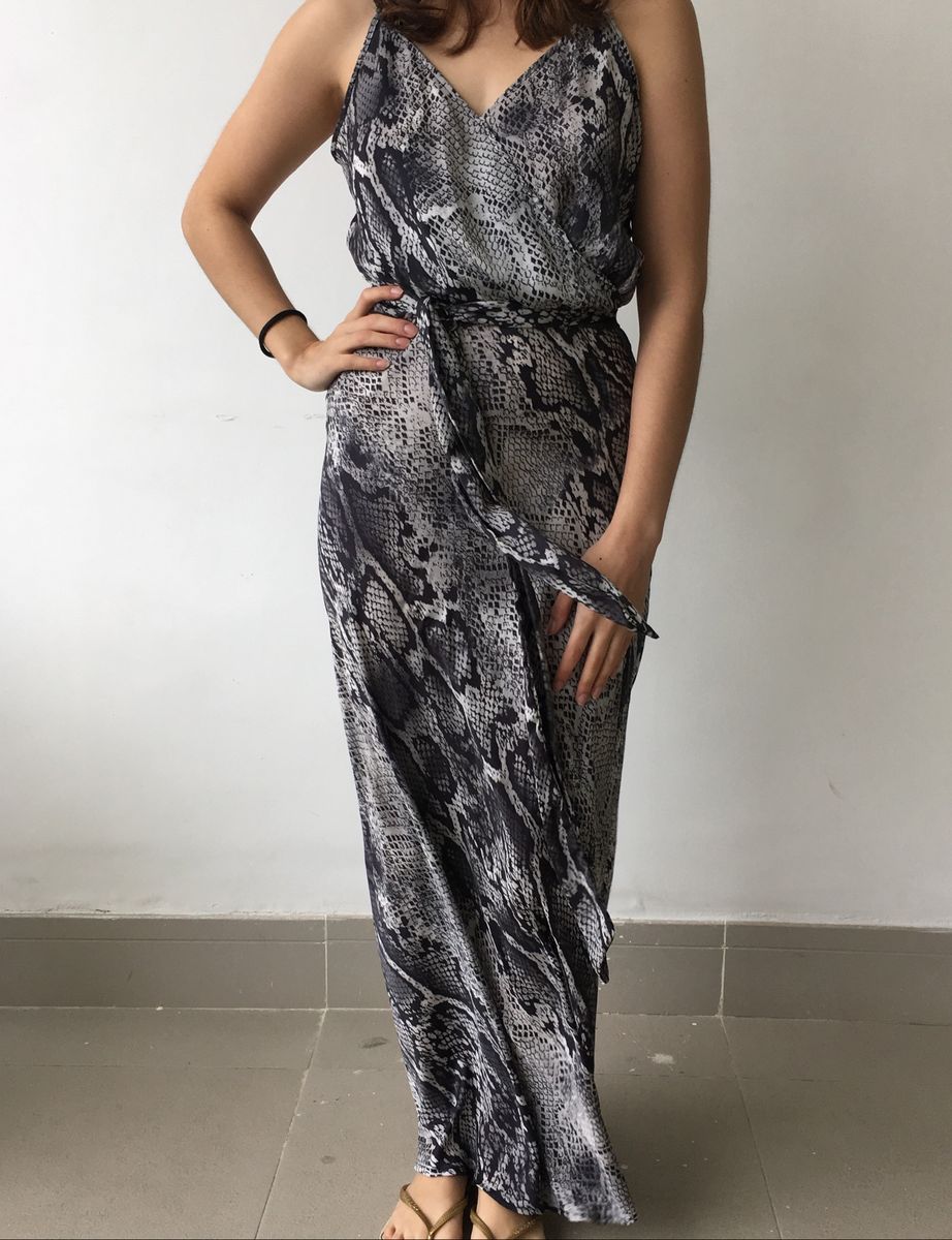 vestido longo estampado zinzane