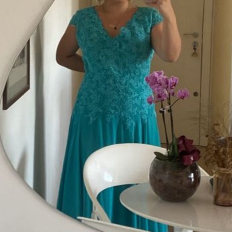 Vestido de best sale madrinha turquesa