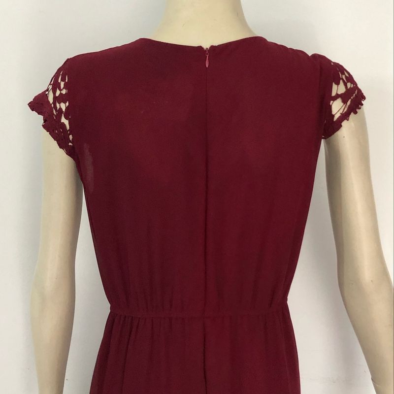 princess polly baby blue dress Burgundy V-Neck Chiffon Long Bridesmaid Dress – FancyVestido main image 0