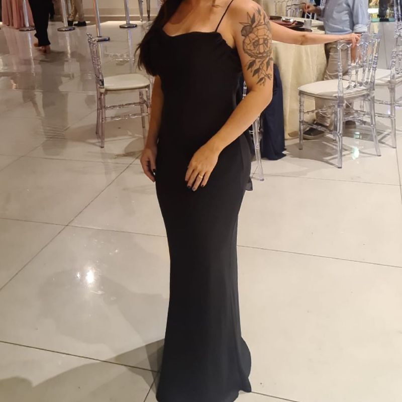 Vestido longo preto casamento cheap