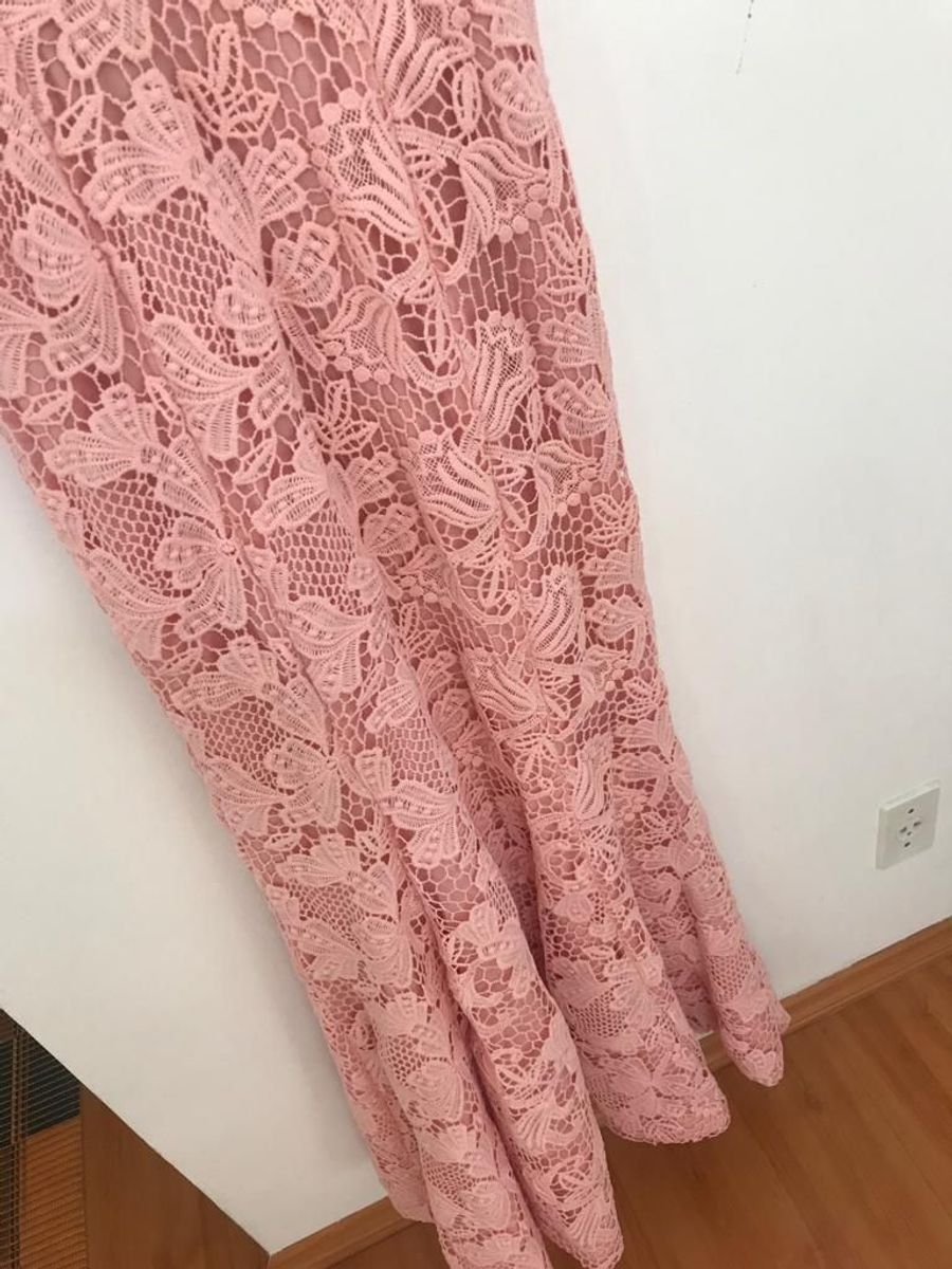 vestido de festa renda guipir