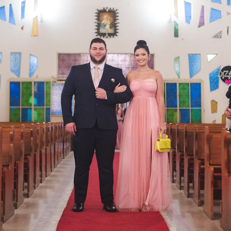 Vestido de madrinha de best sale casamento na cor rosa chá