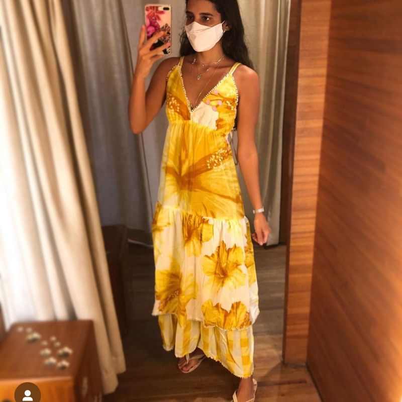 Vestido Longo Floral Farm Usado 101073787 enjoei