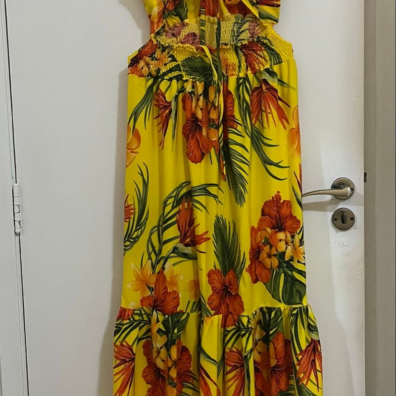 Vestido longo best sale floral amarelo